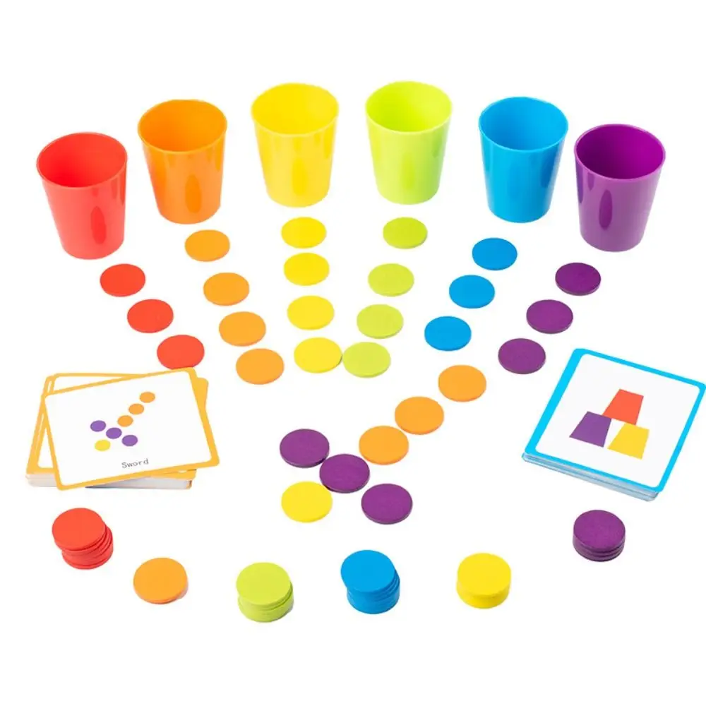 Jeu de tasses empilées de couleurs assorties, Montessori, éducation précoce, jouet de lancer de pièces de monnaie en bois, pensée logique Portable