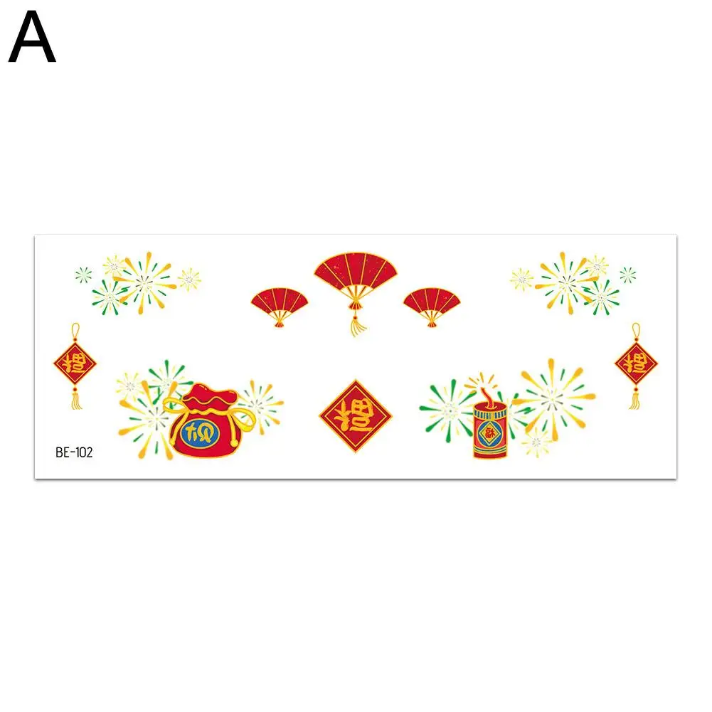 Colorful Christmas Tree Snowflake Tattoo Stickers Cute Creative Makeup Party Decorations For Men And Women V4M7