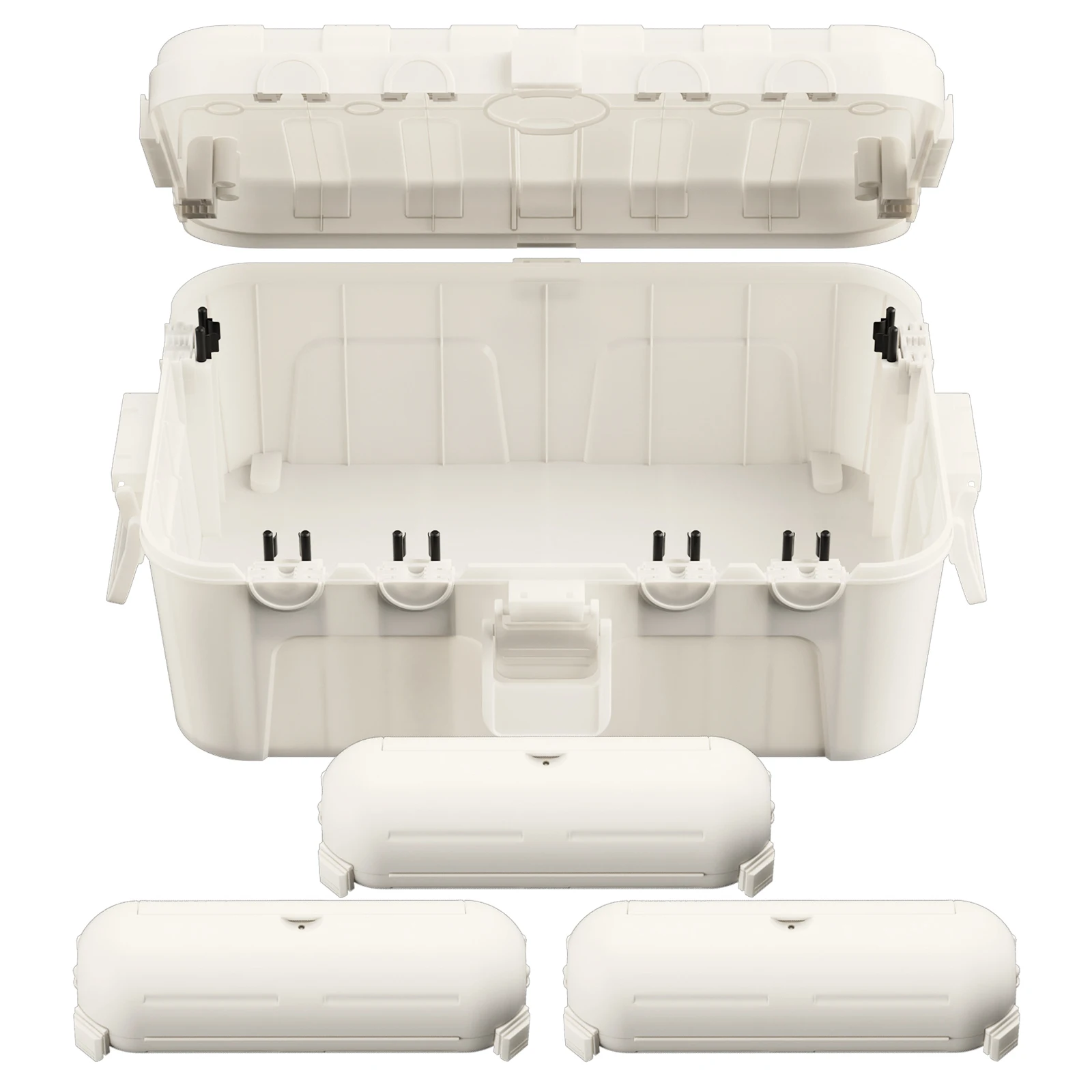 

Набор из 4 предметов для улицы, водонепроницаемый электрический ящик, 32x22x13 см, 3 шт., 18x5,7x5,7 см, мини-защитные удлинители, розетки, праздничный светильник