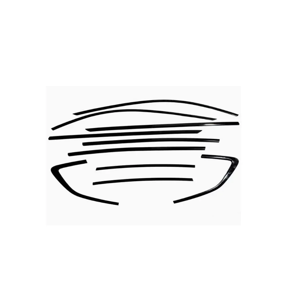 Voor Audi A3 8Y RS Sportback 2022 ~ 2025 Zilver Zwart Rvs Autodeur Raamkozijn Vensterbank Trim sticker Accessoires - afbeelding 2