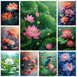 Flower Diamond Painting New Collection 2024 Lotus Full Round/Square Mosaic Colorful Cross Stitch Kit 5D DIY Bedroom Decoration