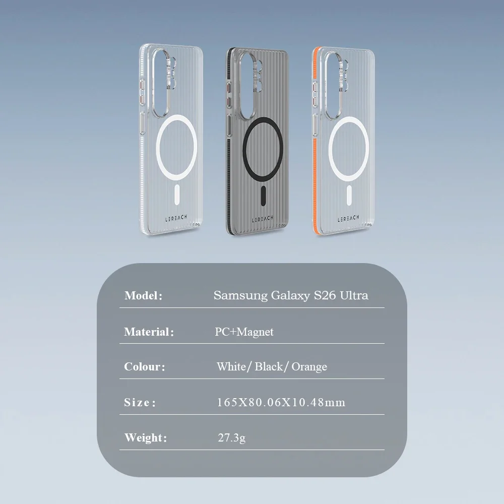 LeReach für Samsung Galaxy S26 Ultra S24 S25 Ultra TOC ICICLE Hülle mit Leuchtfunktion, Magnetischer Mikron-Level Mattschutz-Cover – Detail 9