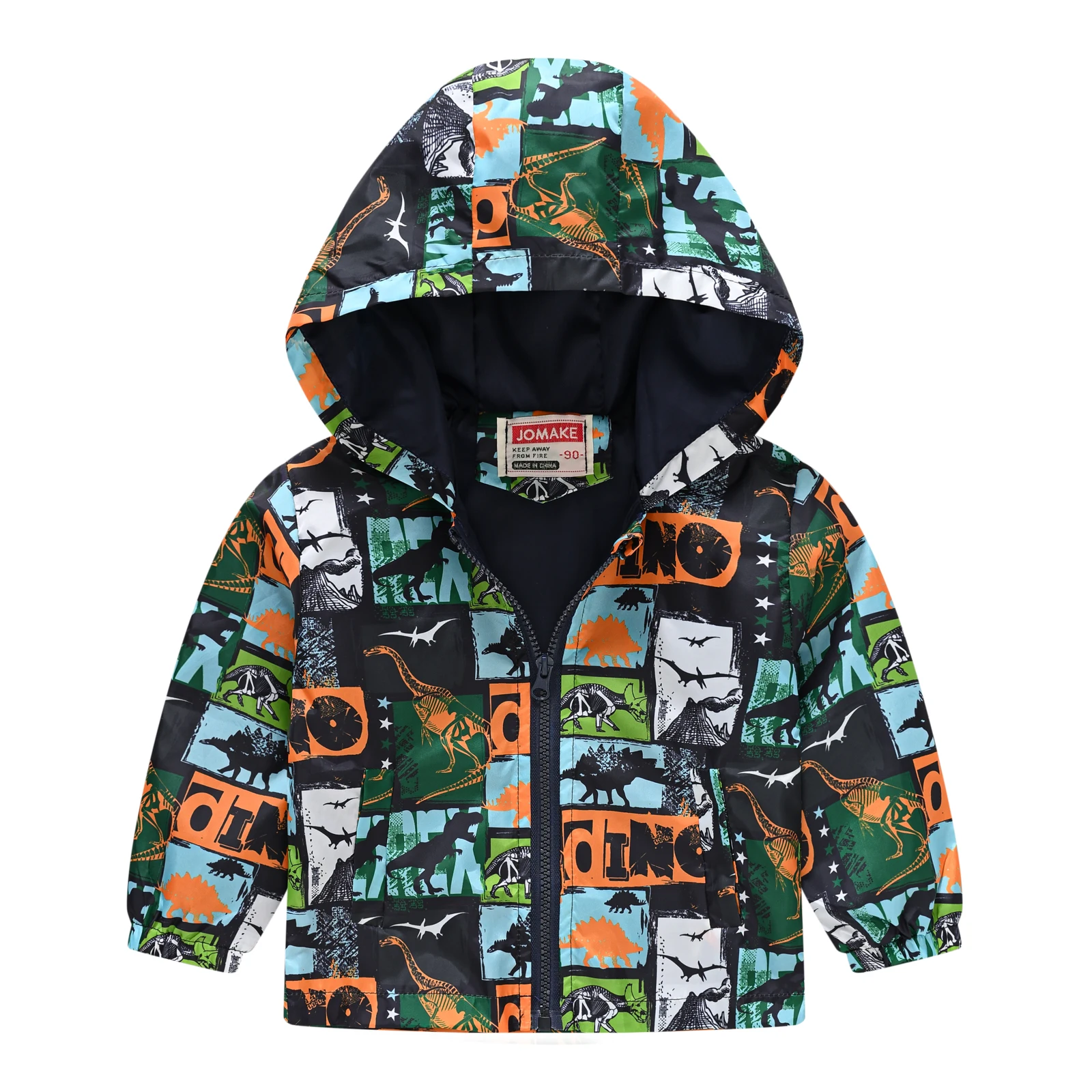 Boys and Girls Wind Cap Coat Assorted Cartoon Pattern Printed Zipper Coat Children Spring Wear