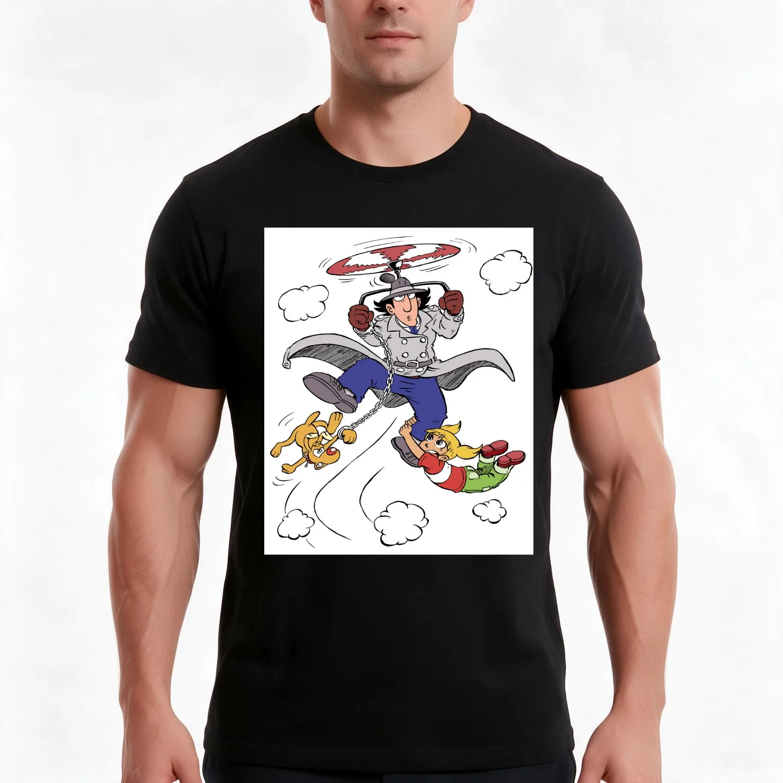 Inspector Gadget T-Shirt Summer Casual Cotton Tee Oversized Streetwear Tops Vintage Graphic Print Loose Fit Short Sleeve