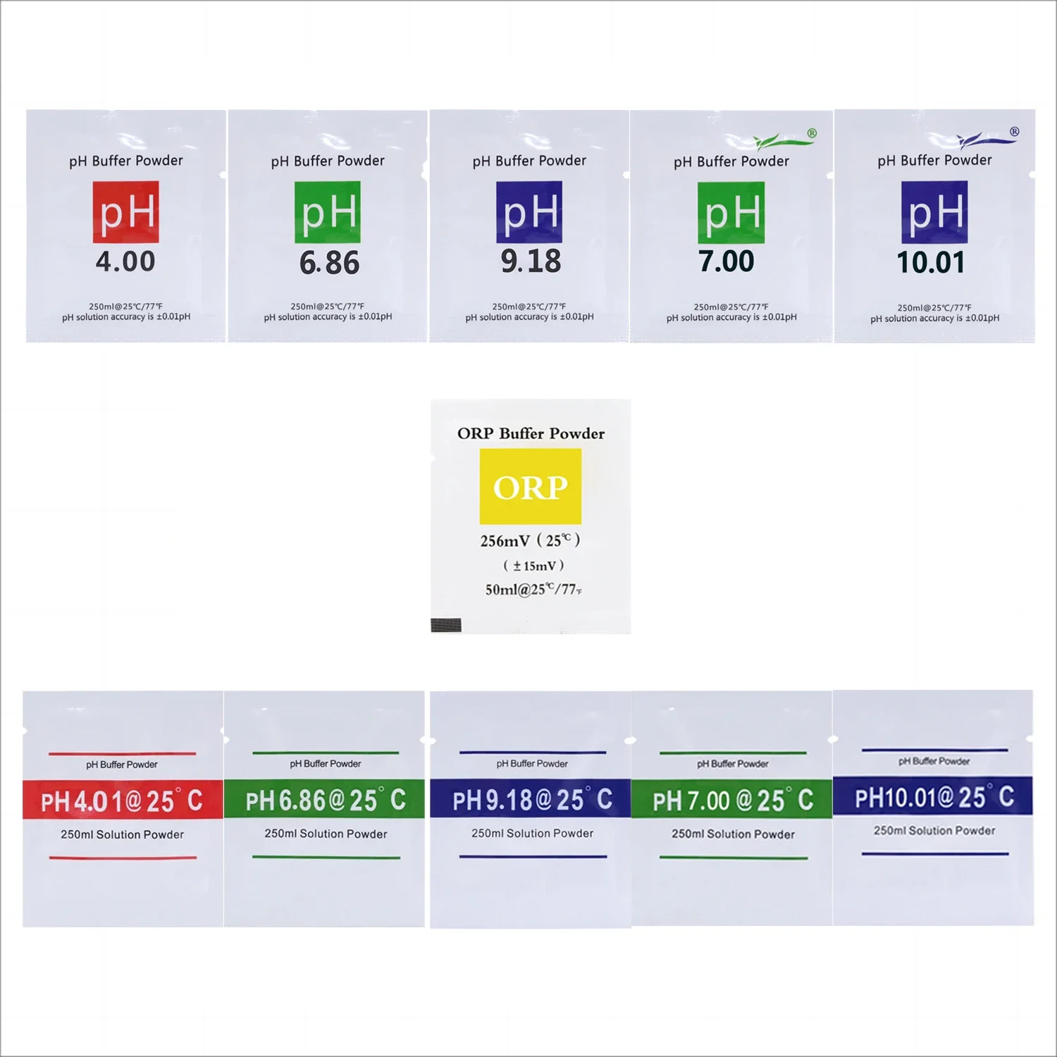 PH Meter Calibration Buffer Powder for Aquarium Testing, ORP Correction Solution, ph4.00, 4.01, 6.86, 7.00, 9.18, 10.01