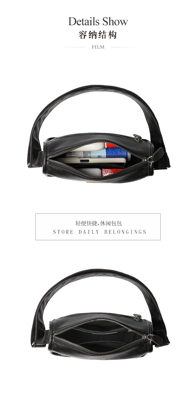 حقيبة كتف جلدية أصلية للرجال حقائب كروس عادية عالية الجودة فاخرة حقيبة رافعة صغيرة حقائب ساع الركاب اليومية Segurка #6