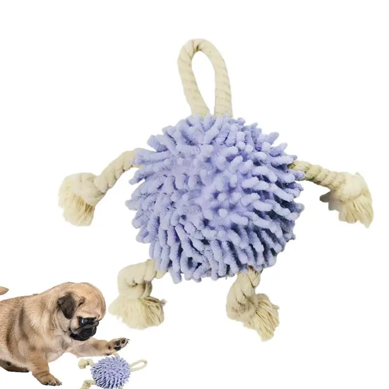 

Dog Teething Toys Plush Rope Toy With Sound Portable Dog Playing Toys Multifunctional Puppy Toys For Biting Exercise Relaxing