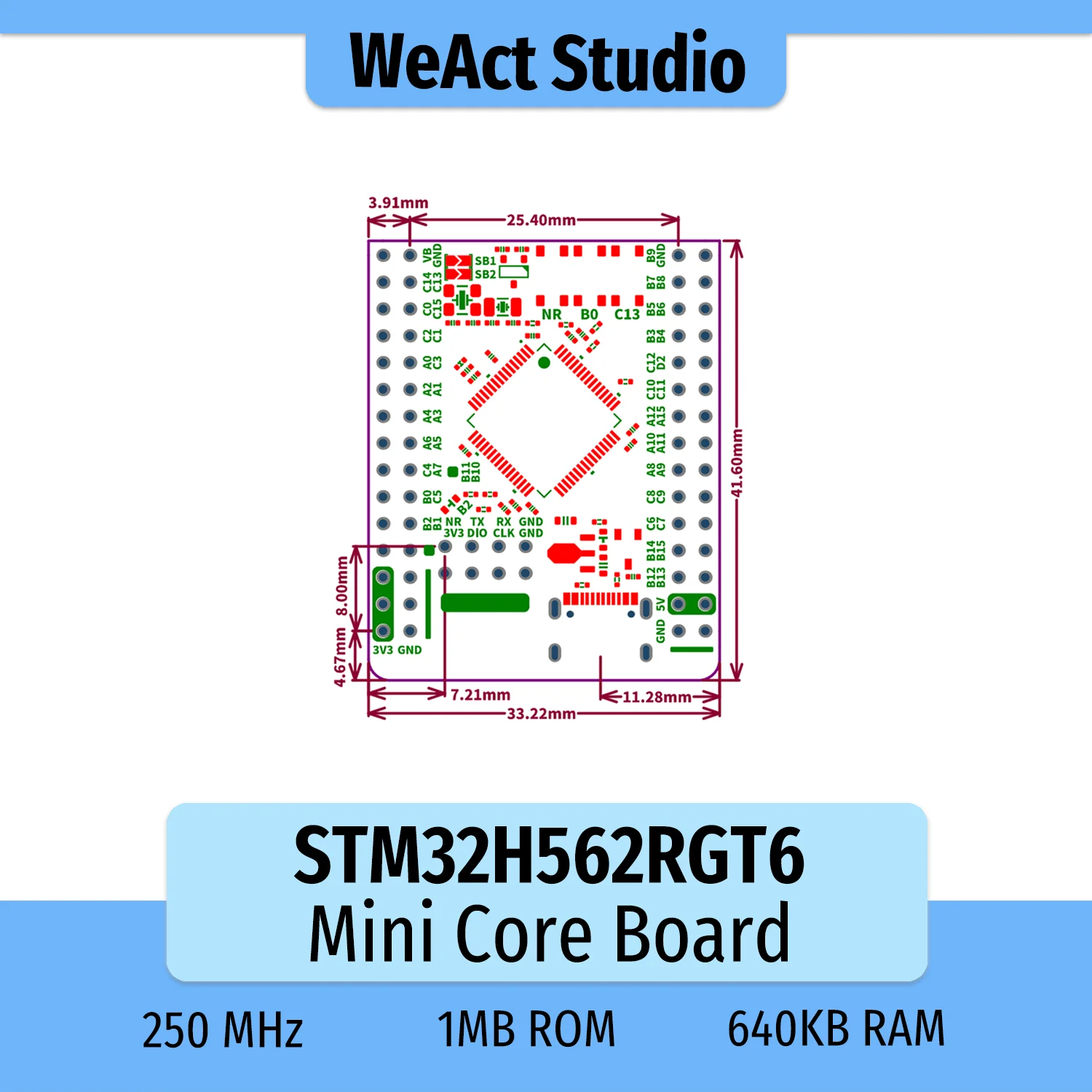 STM32H562RGT6 STM32H562RG STM32H562 STM32H5 ARM STM32 الحد الأدنى لوحة تطوير النظام لوحة تجريبية اللوحة الأساسية