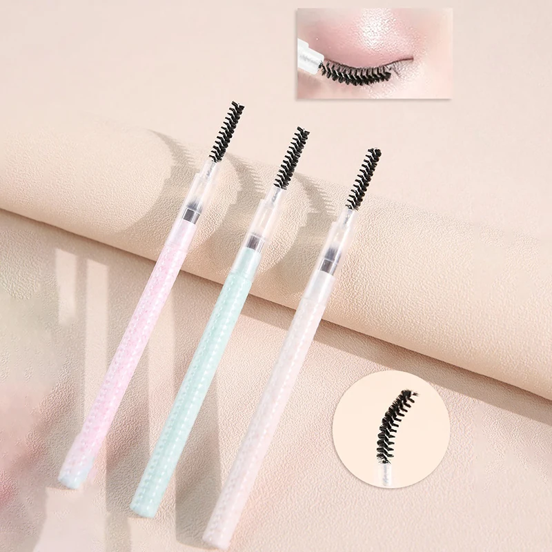 3in1 Wenkbrauwkam Wenkbrauwborstel Concealer Borstel Spoolie Wimper Extensie Borstels Mascara Applicator Toverstaf Cosmetische Make-Up Tool