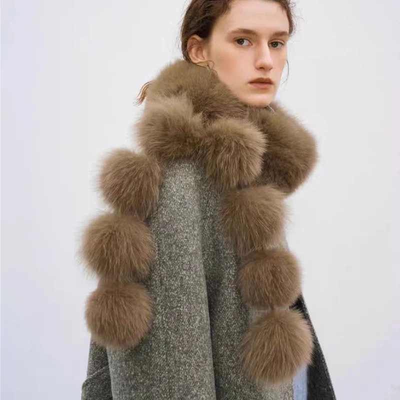

Длинный шарф из искусственного лисьего меха, женские зимние теплые мягкие меховые шарфы, повседневные женские уличные шарфы с теплым воротником