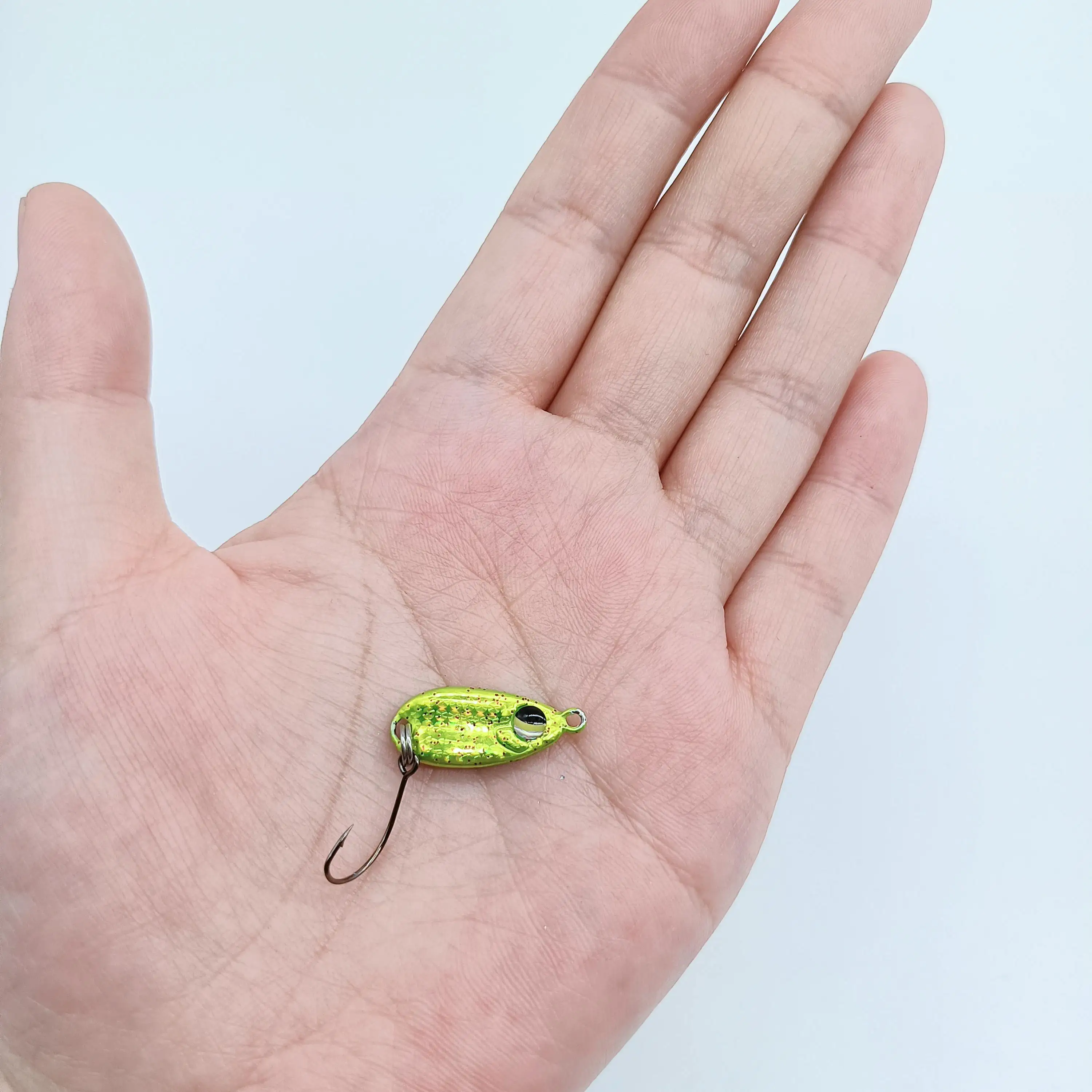 Duoduoyu 1 Stück Micro Jig Mini Löffel Angel köder 3g/5g Micro Metal Köder Hart Pailletten Köder Spinner Löffel mit Single Hook Stream – Detail 8