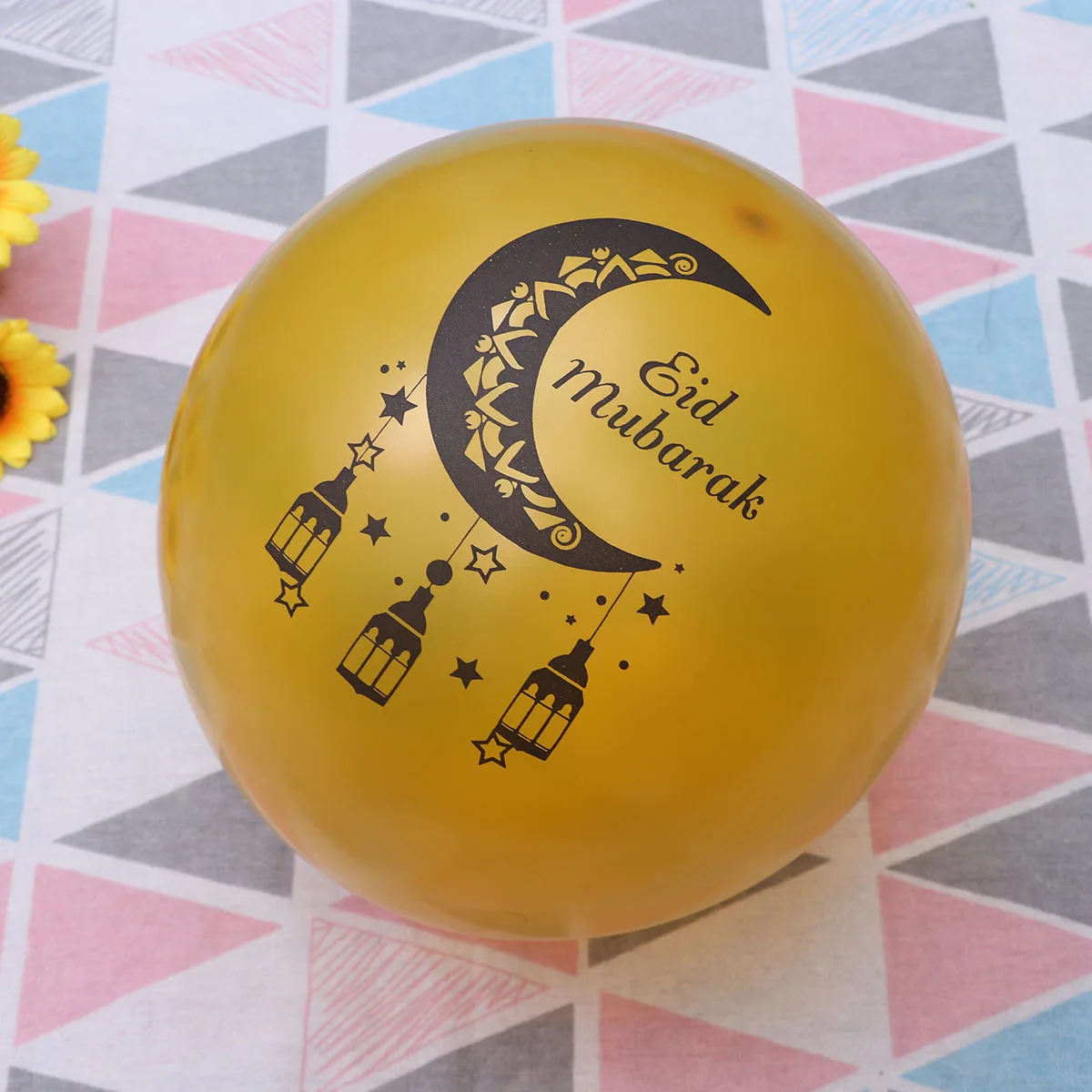 

10Pcs Eid Mubarak Balloons Golden Crescent Moon Pattern Latex Ramadan Party Decoration Islamic Ornament Eid Mubarak Balloons