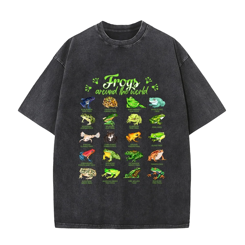 Frogs Around The World Types of T-Shirt Camiseta Masculino Original Men T Shrits Multi Color Summer Text Print 100 Cotton