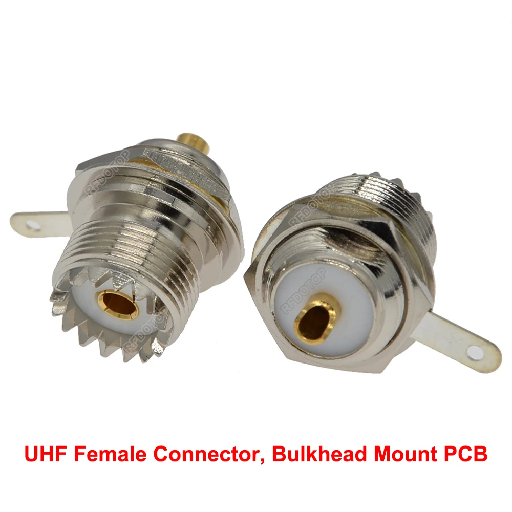 5PCS/lot Flange Panel Mount 4Holes SL16 SO239 PL-259 UHF Female Jack Connector Solder PCB UHF PL259-K PCB Connector High Quality
