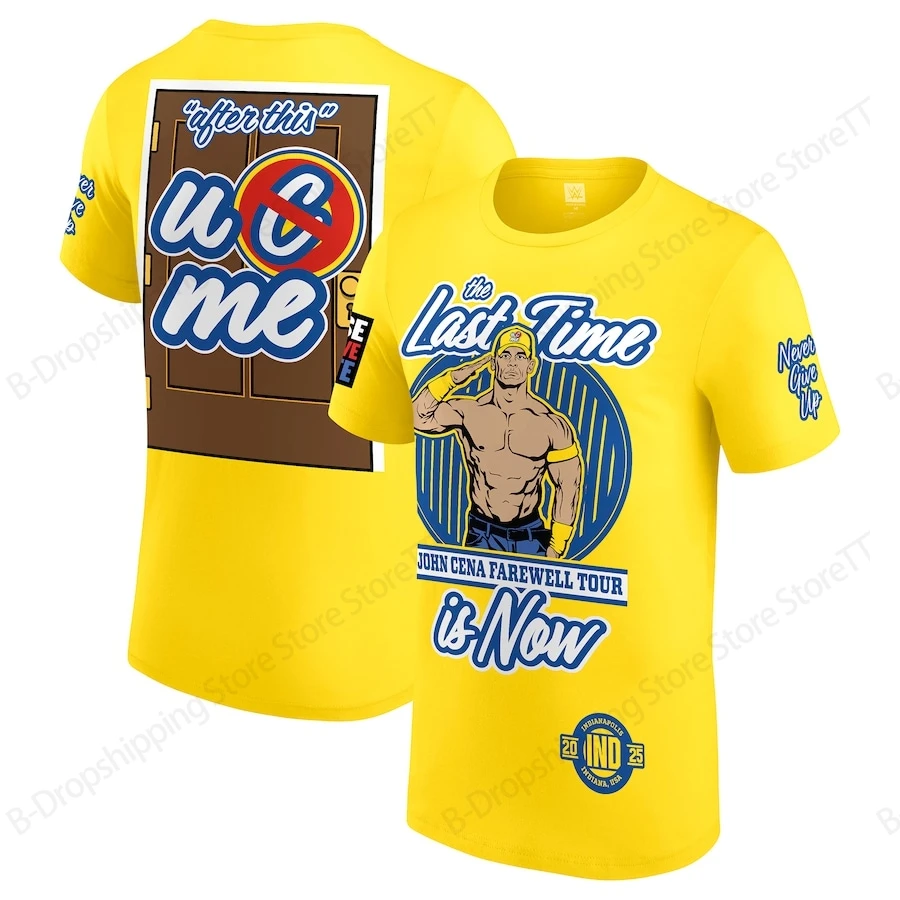 

Men's Yellow John Cena Farewell Tour 2025 3d Print T-shirt Men Women Fashion Short Sleeve Tops Tees Mens Clothing Large Size New