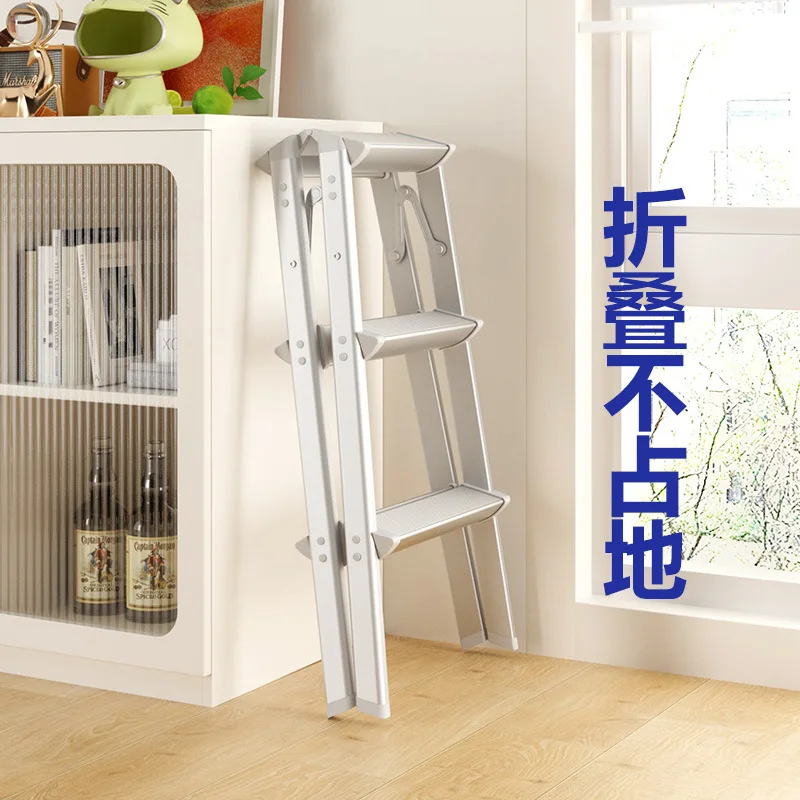 Household ladder folding ladder new small and lightweight multi-functional ladder stool widened and thickened aluminum alloy her