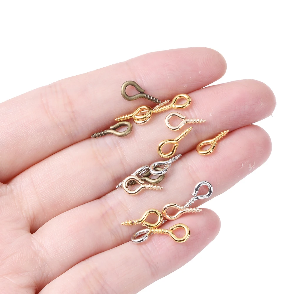 200 Stück Metallschrauben, Schafaugen-Pins, Schmuckherstellungszubehör zum Aufhängen von Anhängern, DIY-Verbinder, Schmuckzubehör, Bastelbedarf – Detail 2