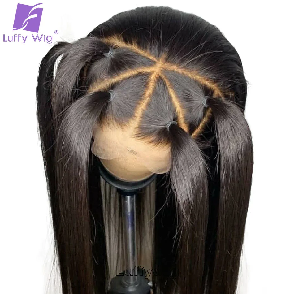 Hd Transparent Lace Frontal Wig Straight 13x6 Lace Front Wig Human Hair Pre Plucked Bleached Knots Brazilian Remy Hair for Women