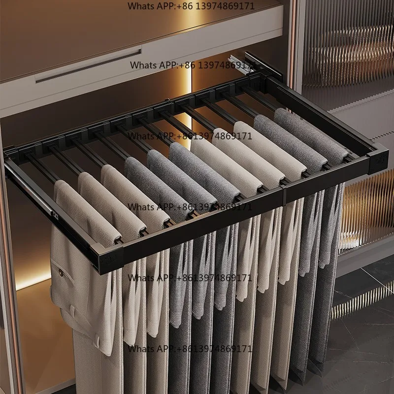 Retractable Wardrobe Household Multi-functional Retractable Trouser Rack Pull Pull Basket Rack Built-in Hardware Accessories