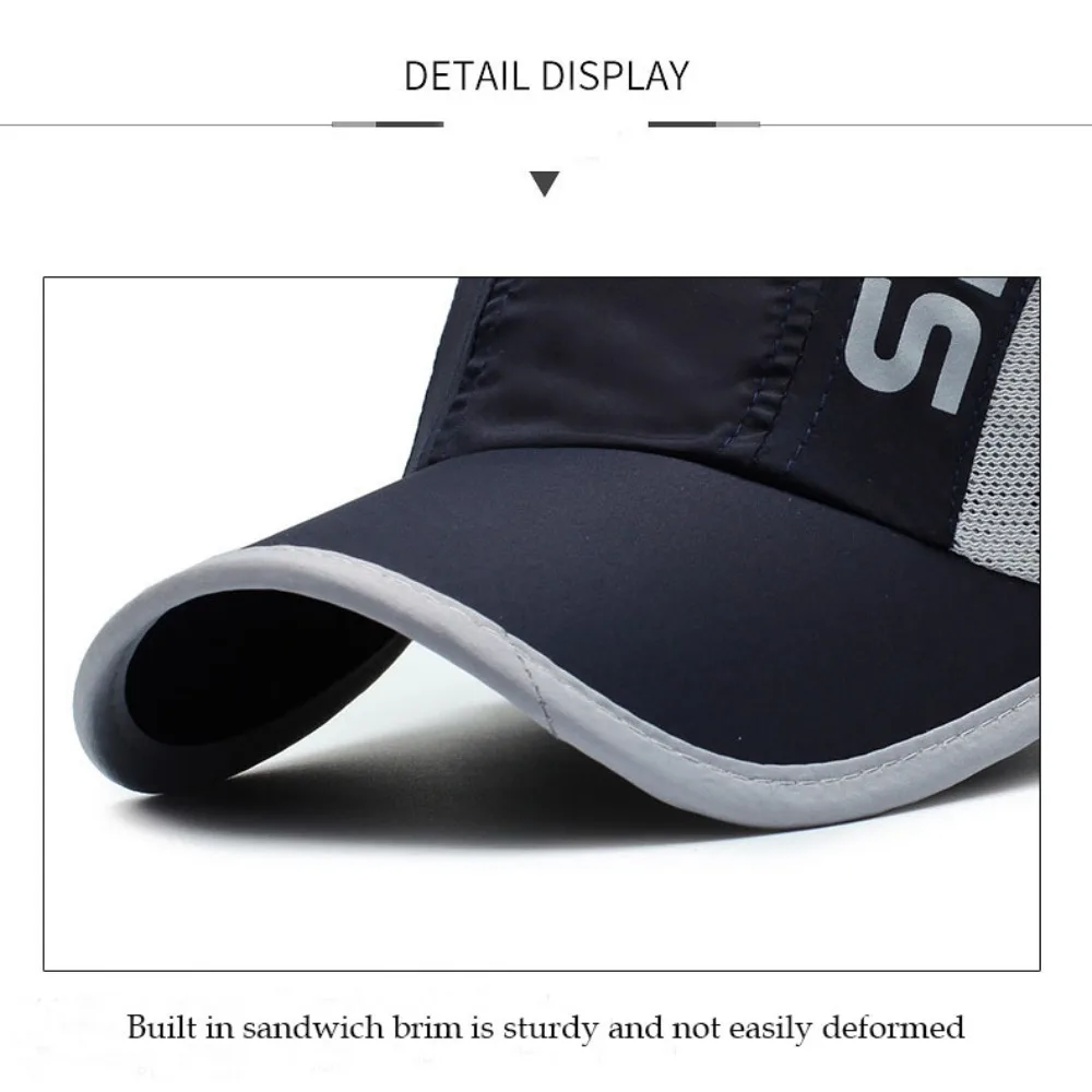 Fashion Quick Drying Baseball Cap Adjustable Ultrathin Sun Visor Cap Breathable UV Protection Cap Outdoor Fishing Hiking Golf