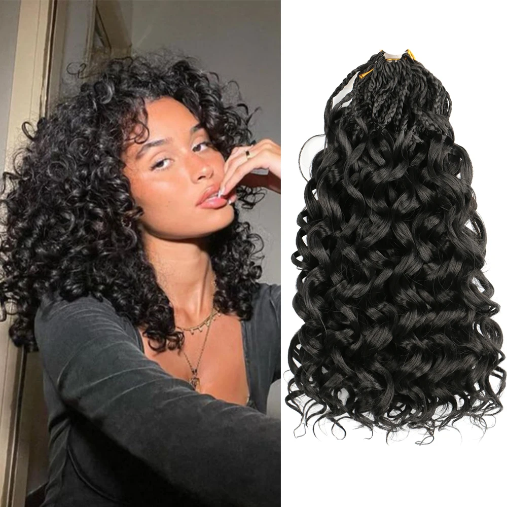 

GoGo Curl Вязание крючком Синтетические наращивание волос Arfo Twist Curly Box Braids Water Wave Вязаные крючком волосы для всех женщин