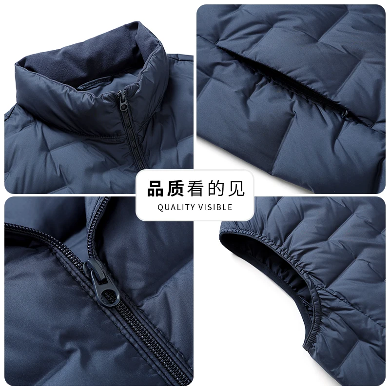 سترة جديدة للخريف والشتاء لركوب الدراجات في الهواء الطلق والجري وصيد الأسماك متعددة الاستخدامات وعصرية للرجال بياقة واقفة سترة دافئة للأسفل