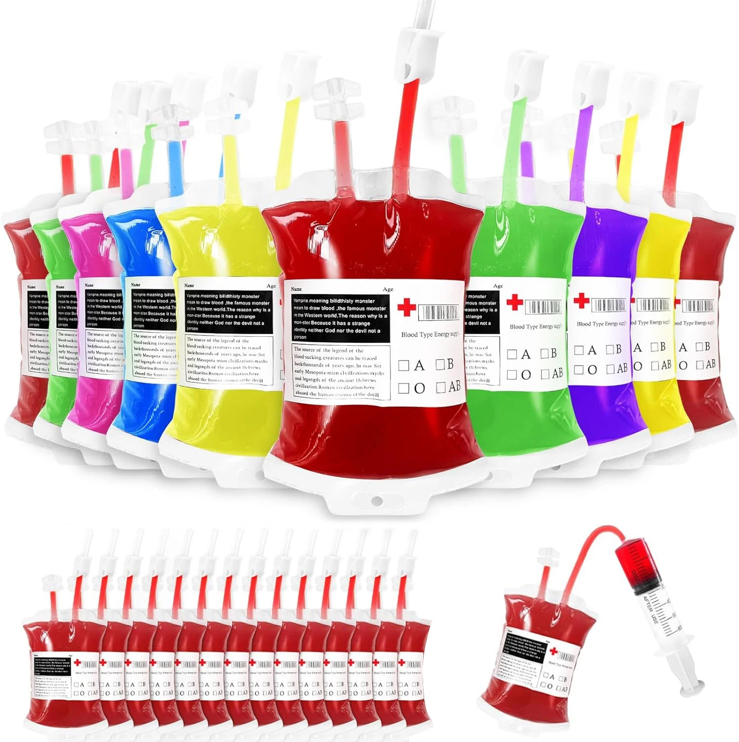 25 stücke Halloween Blut Taschen Fruchtsaft Getränke Taschen Vampire Cosplay Liefert Horror Requisiten Trinken Container Party Dekorationen – Detail 1