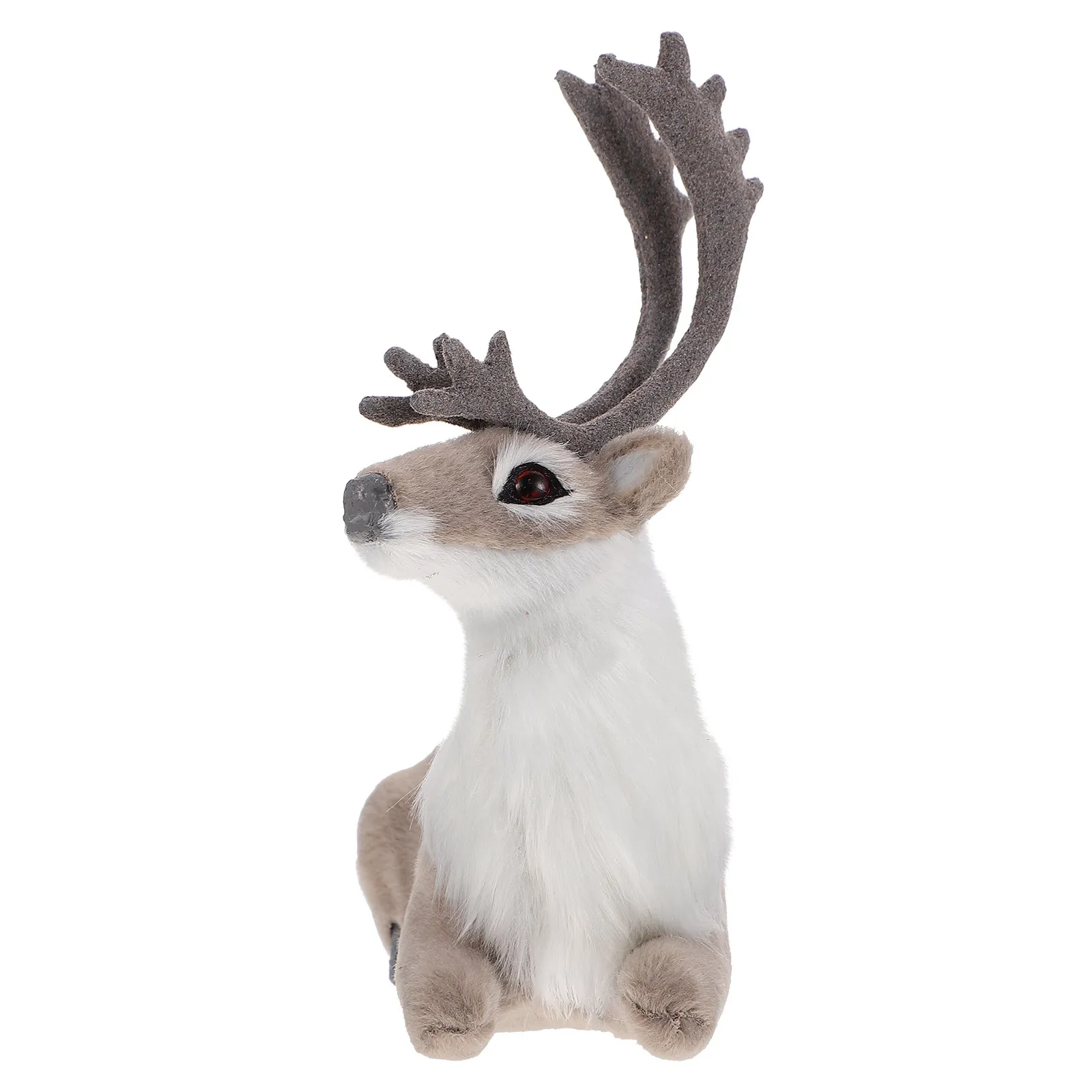 

1Pcs Simulation Deer Ornament Xmas Elk Decoration Home Office Desktop Party Adornment Lifelike Animal Craft Xmas Decor