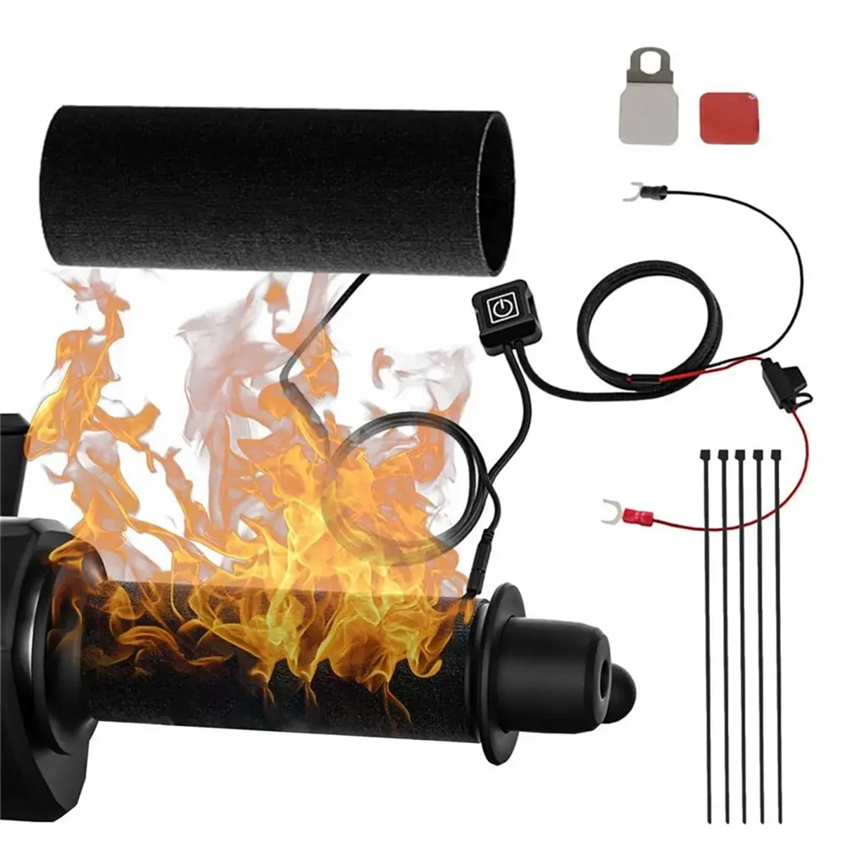 Electric Scooter Heating Handle Grip 12V 3-Gear Waterproof Thermal Handlebar Heater Warmer for Motorcycle E-Bike