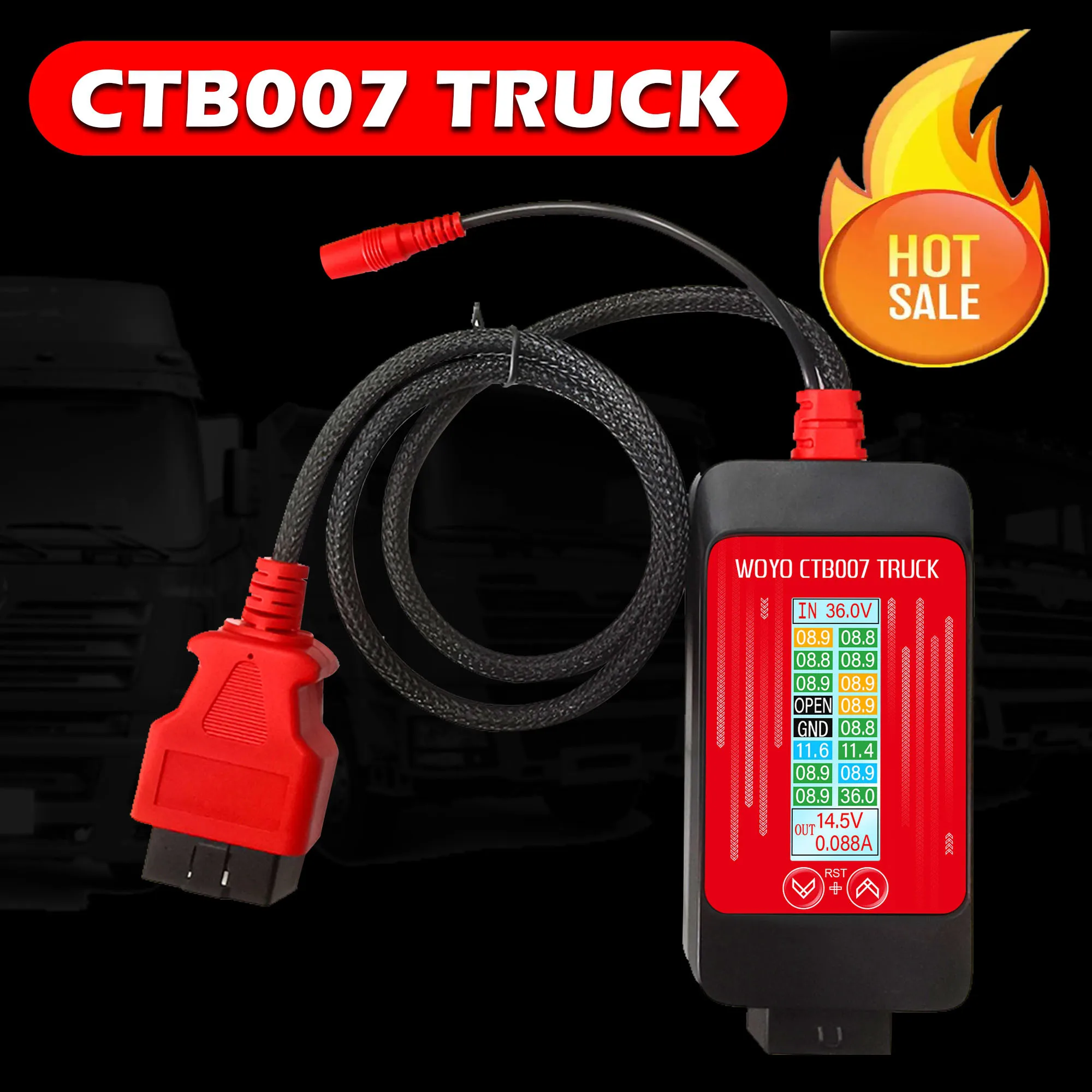 

WOYO CTB007 TRUCK Regulated Output Voltage Converter Monitors Live Voltag 24V to 24V/12V-14.5V OBD Power Booster and Protector