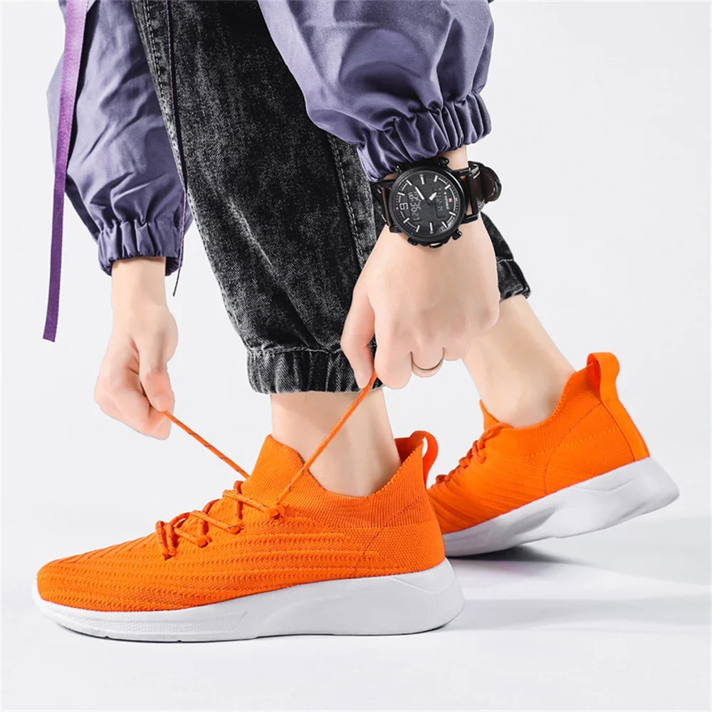 Non-slip Size 41 Shose Brands Vulcanize Casual Shoes Men\'s Shoes Orange Man Sneakers Sport High Quality Factory Skor