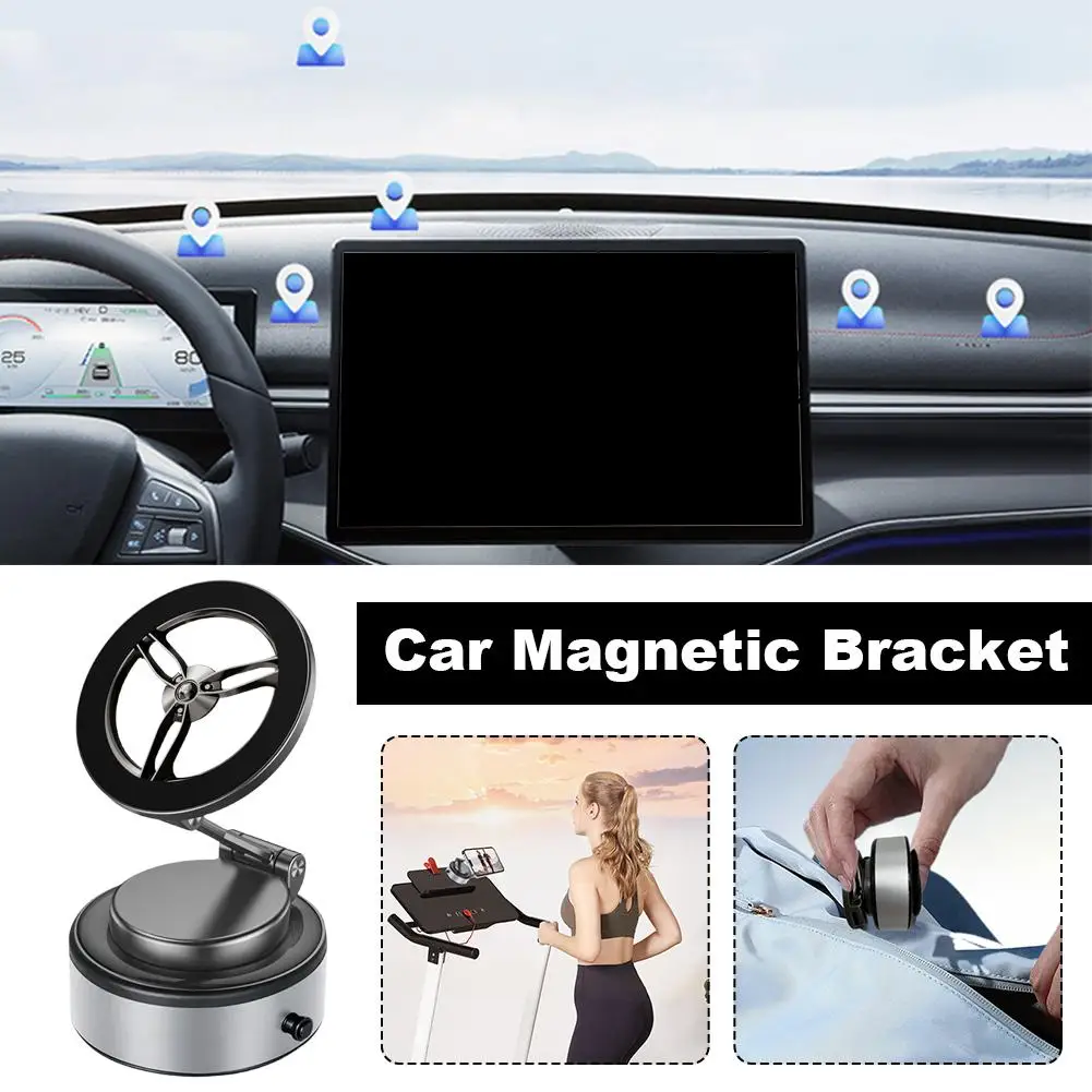 

Car Phone Holder Vacuum Suction Foldable And Rotatable Adsorption Magnetic Phone EWW Magnetic Universal N Bracket Holder W8T3