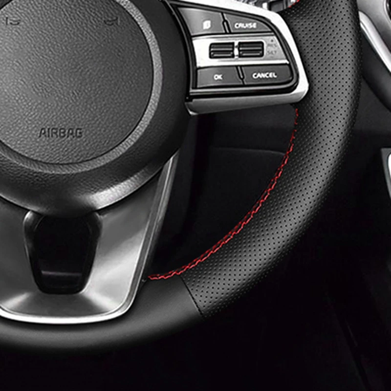 Car Steering Wheel Cover Black Artificial Leather Braid For Kia K5 Optima 2018 2019 Sportage 3 2019 Forte Ceed Cee'd 2017-2019 view 2