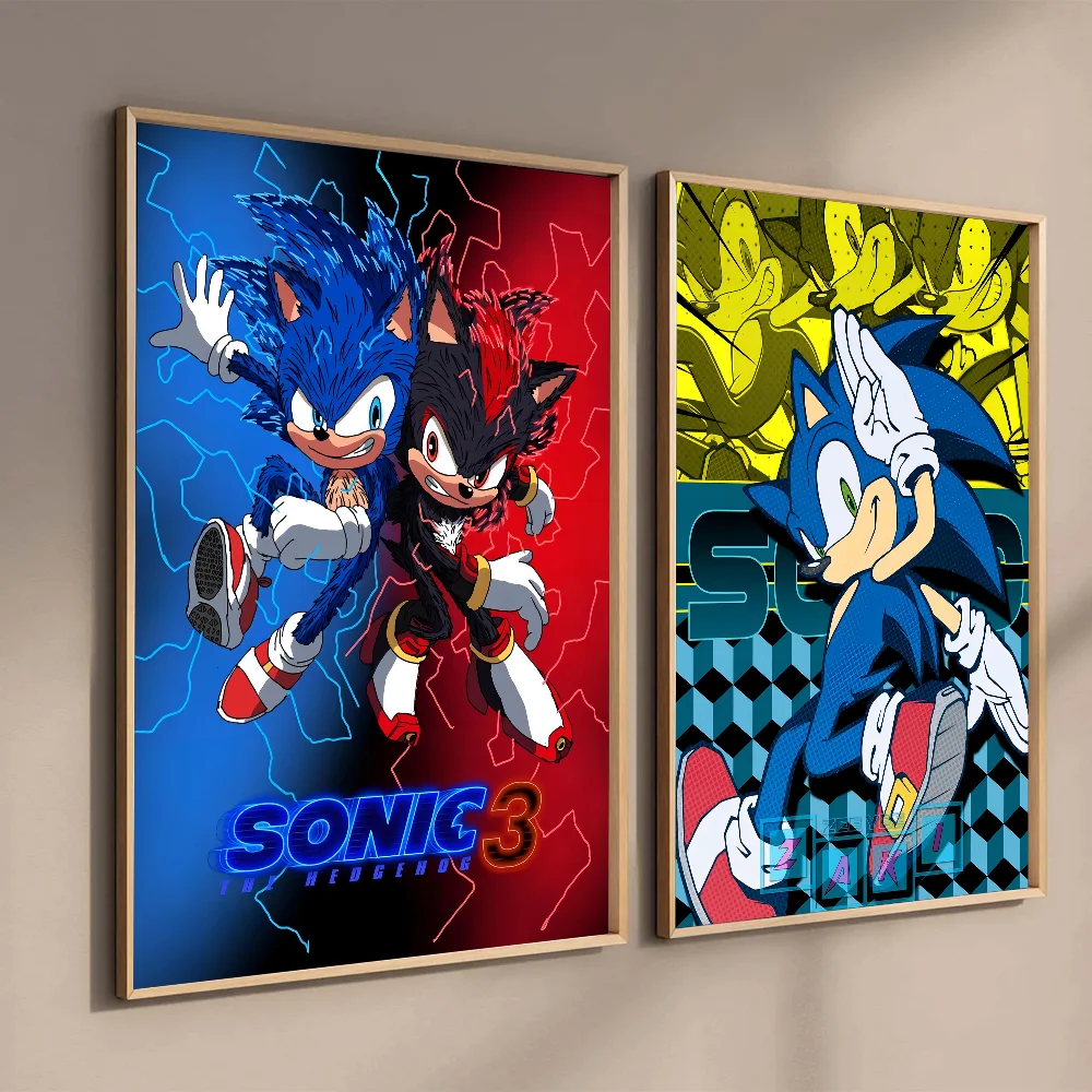 Video Games Sonics Poster Wall Art Home Decor Room Decor Digital Painting Living Room Restaurant Kitchen Art