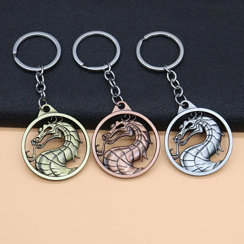 MortalKombat Real Fighting Game - Porte-clés de voiture Dragon Empire - Accessoire Emblème Dragon