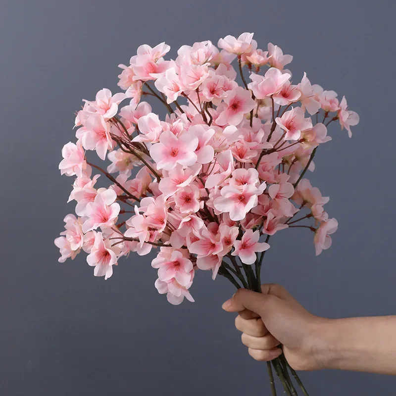 

40cm Artificial Cherry Blossom Flower Silk Peach Flowers Fake Plants Arrangement for DIY Garden Home Wedding Party Decor Pink