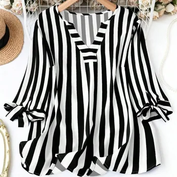 T-shirt scozzese primaverile moda donna taglie forti Maglion...