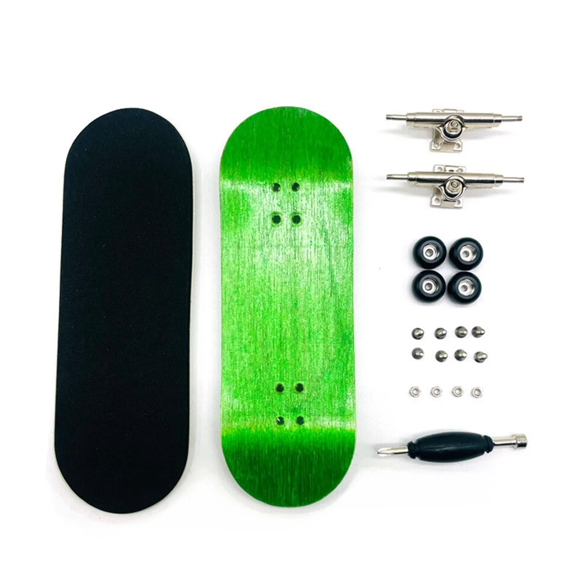 Finger Skateboard Board Width 32mm Professional Maple Fingertip Skateboard Double Rocker Mini Skateboard Green