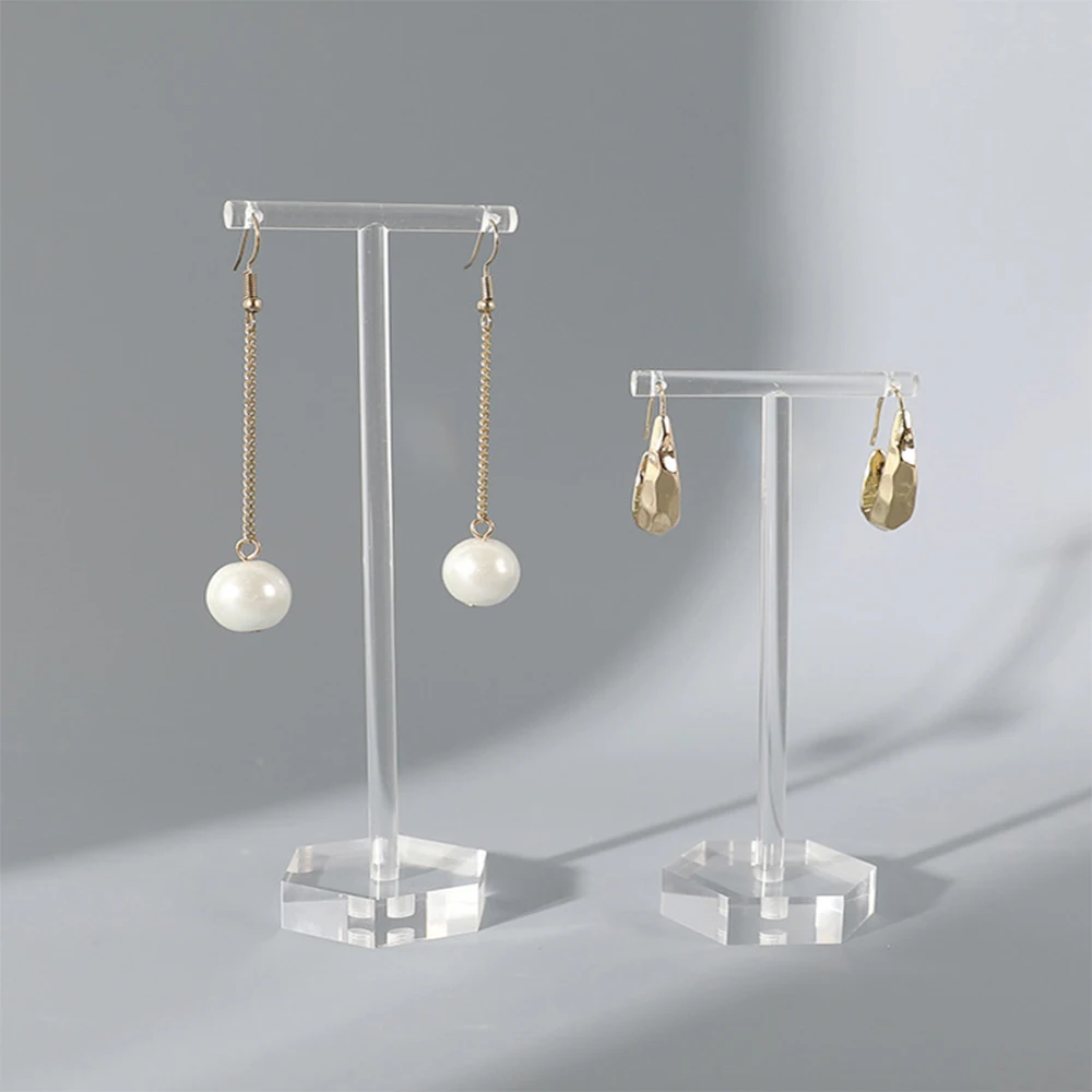 

Fashion Style Clear Acrylic Earrings Display Holder Acrylic Jewelry Display Holder T Shape Stud Earrings Drop Earrings Showcase