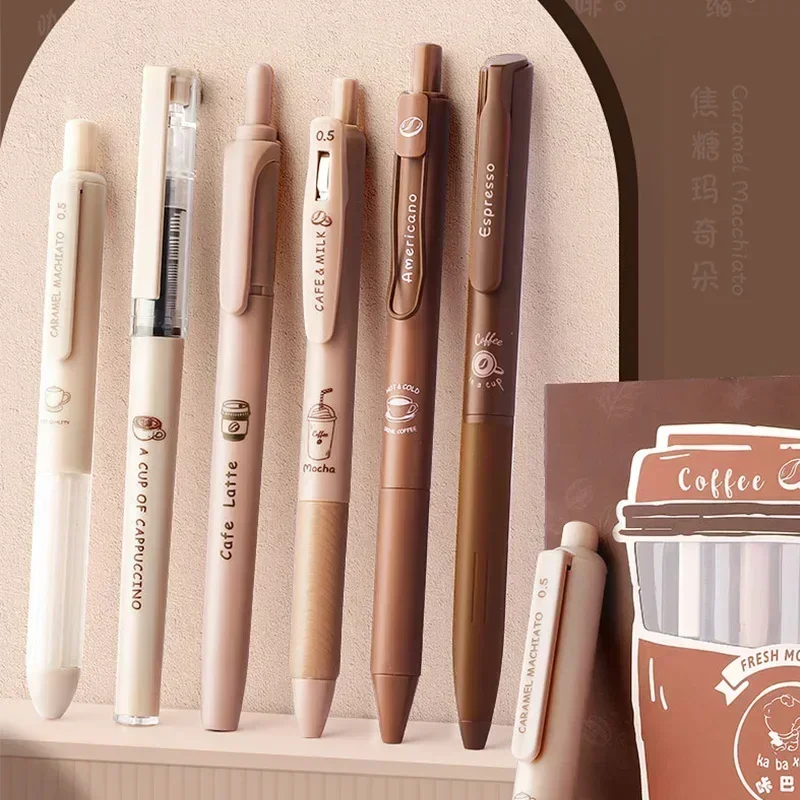 Kawaii Pen Gel Pens Double-Headed Highlighter Aesthetic Stationery Pen Set Ballpoint Pen Back To School