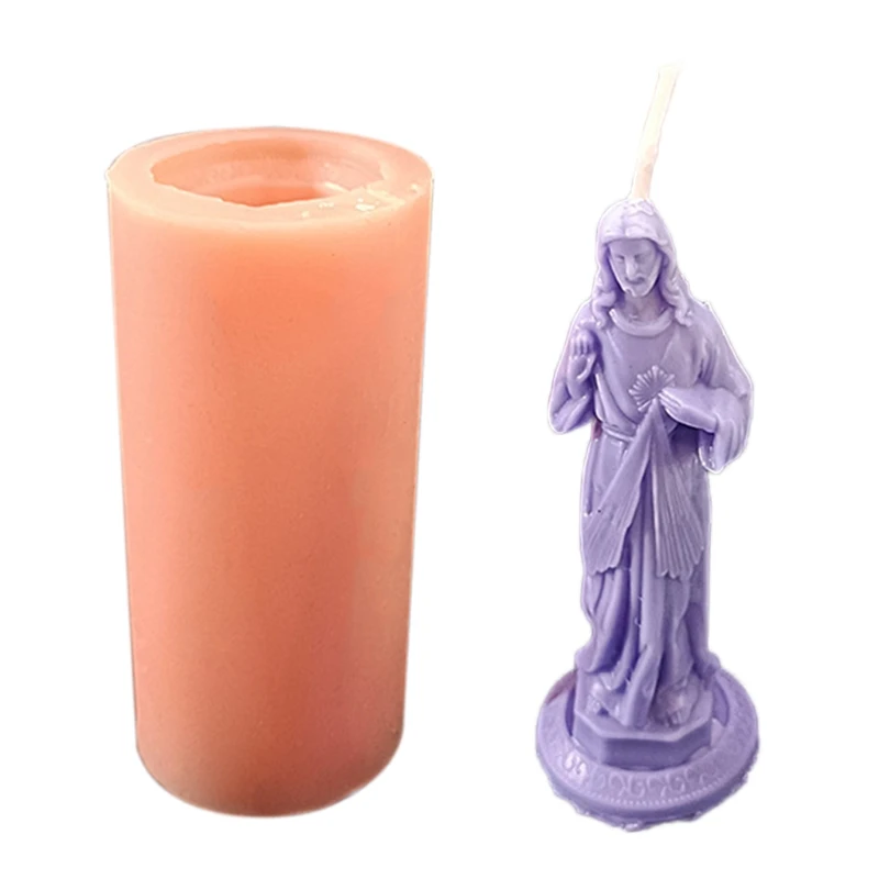 3D Jesus Statue Silicone Mold DIY Making Molds Handmade Soap Plaster Mould Cake Chocolate Dropship