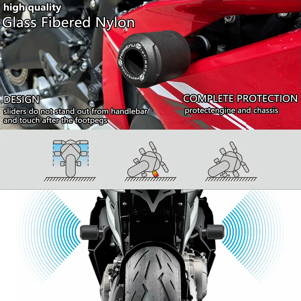 Motorcycle frame slider crash protection for Triumph Bobber, Bonneville T100, T120, and Speed Twin 900/1200