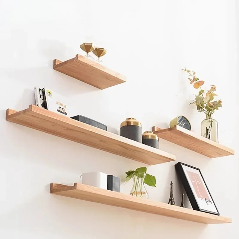 60cm Solid Wood Floating Wall Shelves for LivingRoom Bedroom Kitchen U-Shaped Wall Mounted Shelf Home Decor Storage Organizer