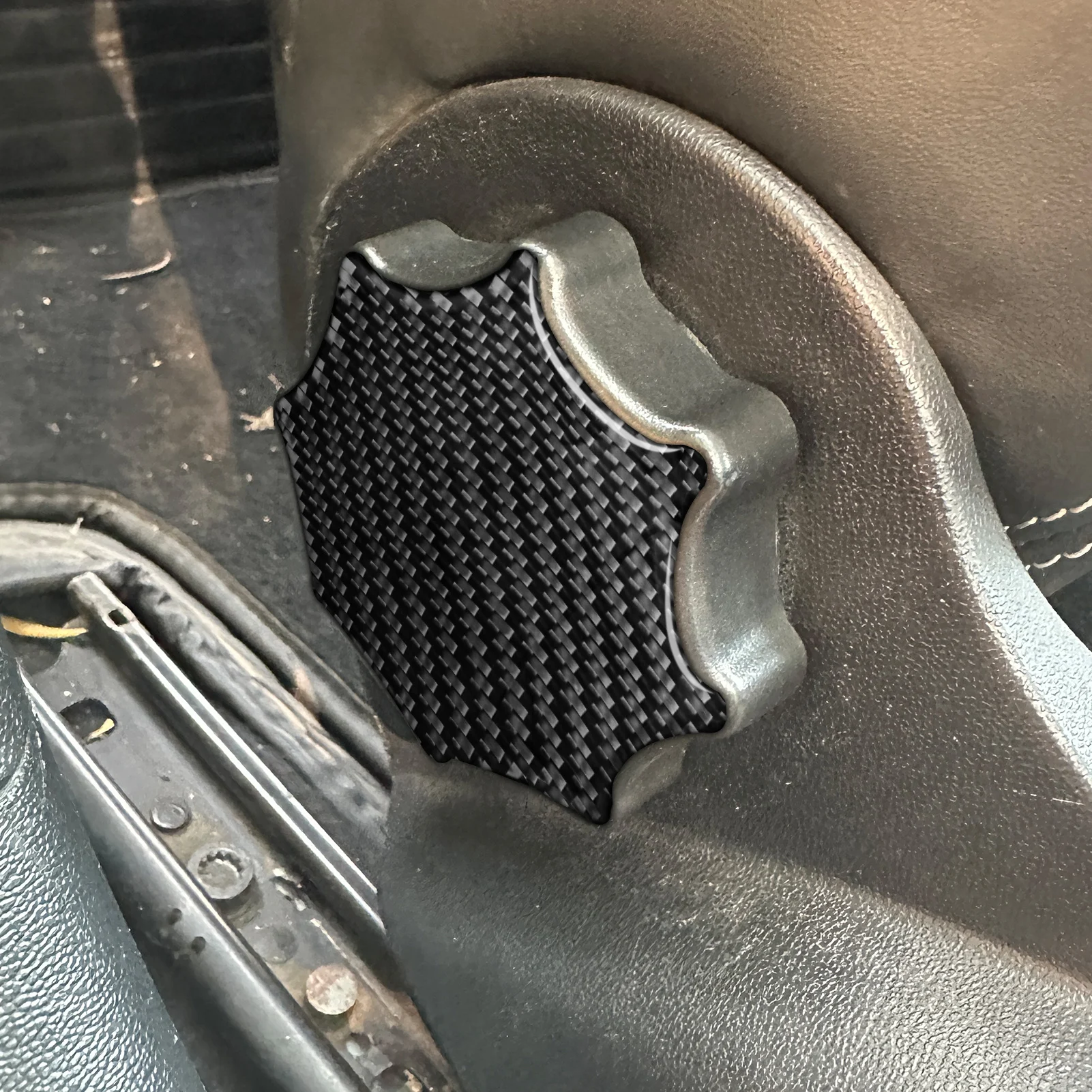 For SEAT Leon MK2 1P Cupra FR 2005—2012 Seat Adjustment Knob Panel / 3K Carbon Fiber+ Resin / 3mm Anti-Scratch view 3