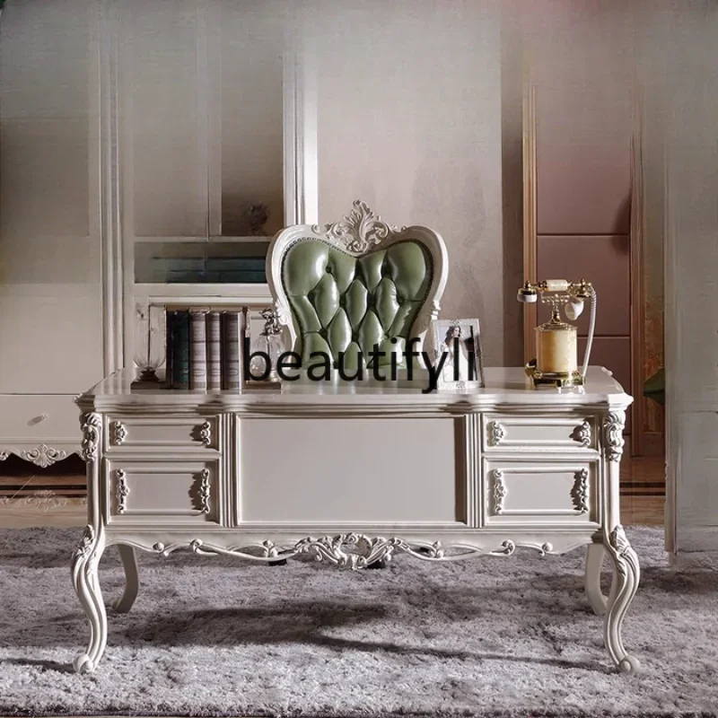 

White silver desk, home computer desk, writing desk, study furniture