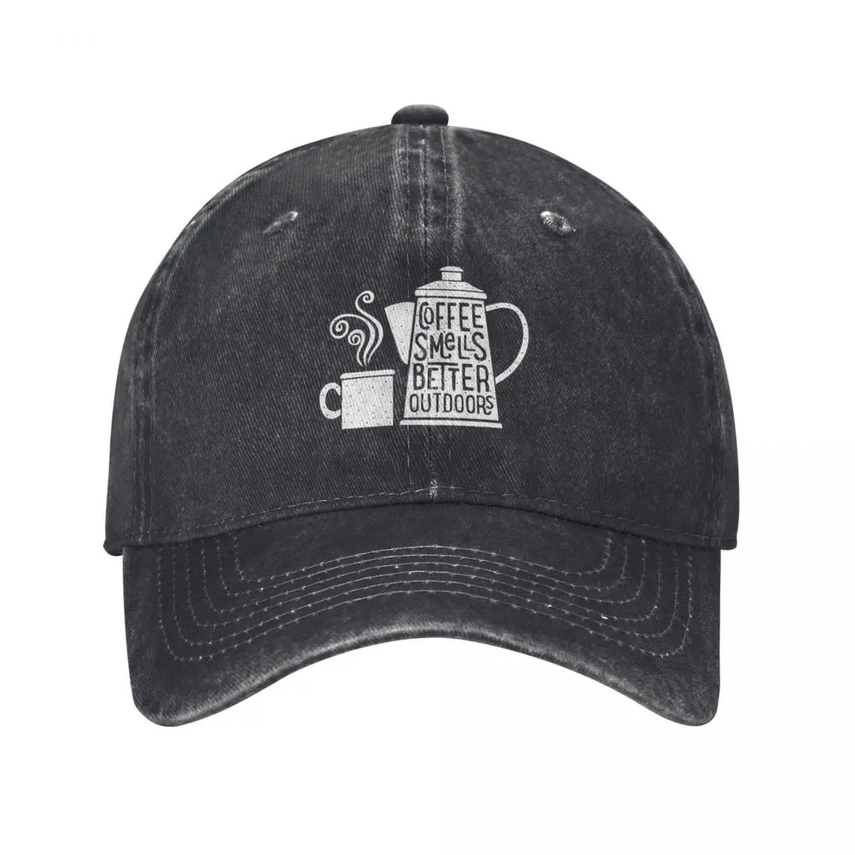 Coffee smells better outdoors Baseball Cap hard hat Golf Wear fashionable Men Caps Women's