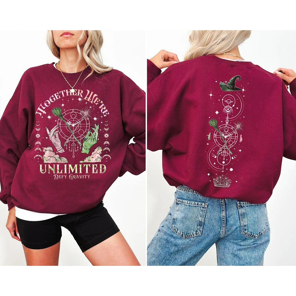 تم تغيير لـ Good Sweatshirt Wicked Defy Gravity بأكمام طويلة ورقبة مستديرة ملابس معالج المدرسة Y2K ملابس خروج يومية غير رسمية