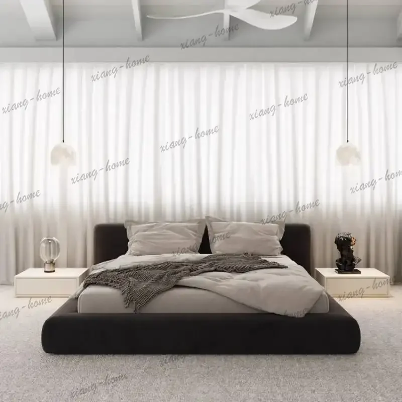 LJY Curtain Backrest Bed Frames Bedsheets Headboards Mattress Frames Double Bed Dressers Household Camas Inteligente Furniture