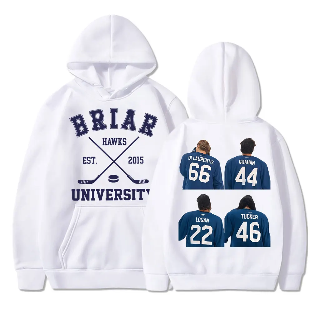 Sudadera con capucha Hot Off Campus Briar University Hovkey para hombre y mujer, estilo vintage, holgada, de forro polar, informal, estilo Y2K, ropa urbana