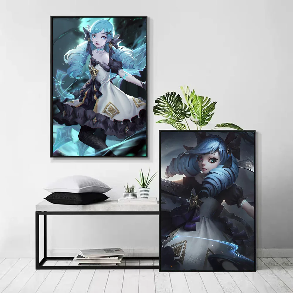 1pc Gwen League Of Legends Poster Self-adhesive Art Waterproof Paper Sticker Coffee House Bar Room Wall Decor